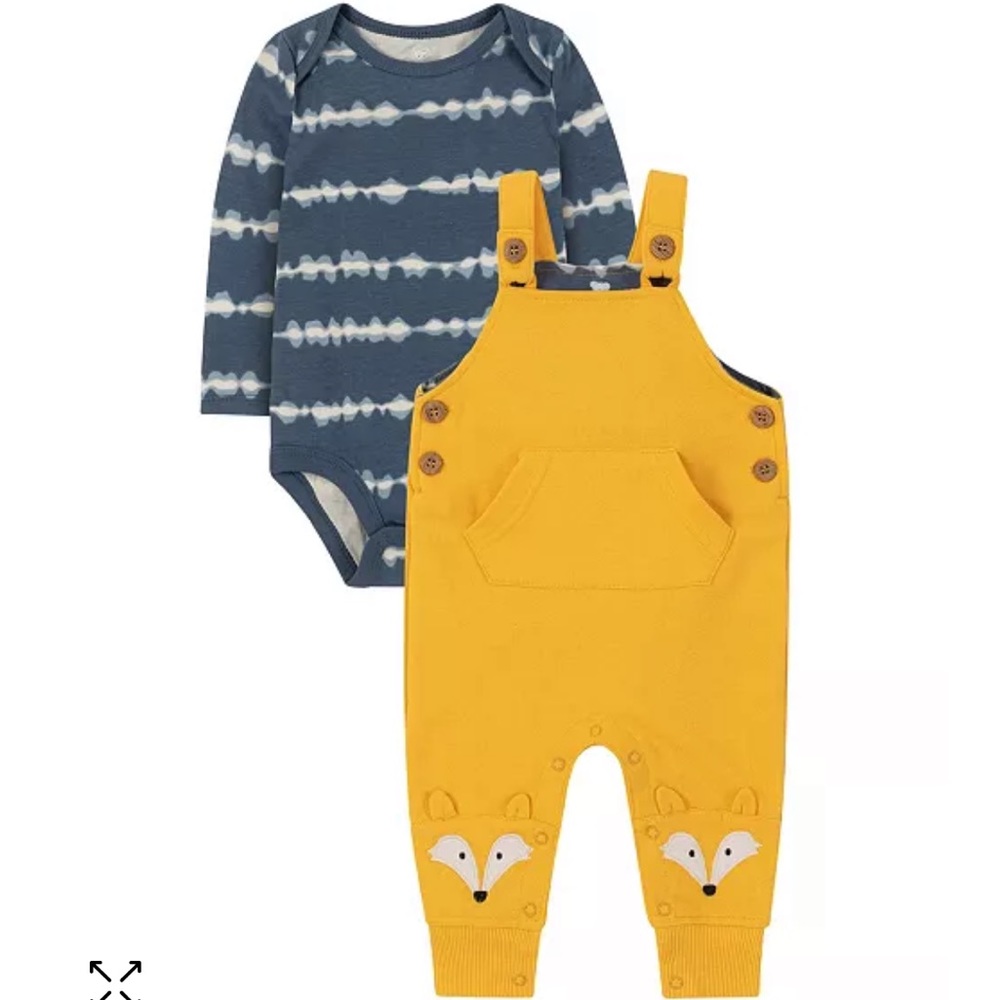 Boys Overall and Bodysuit, 2 Piece Set